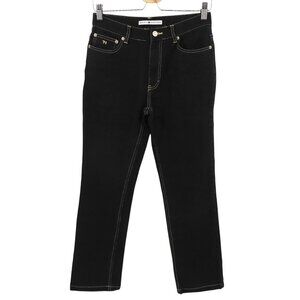 VTG Tommy Hilfiger Women 6 Black Cotton Blend Denim Jeans Embroidered Pocket